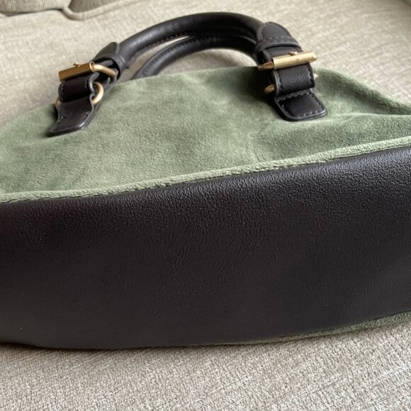 Juicy Couture "The Key to Juicy" Velour Dome Satchel Crossbody Bag Olive Green - Picture 4 of 4